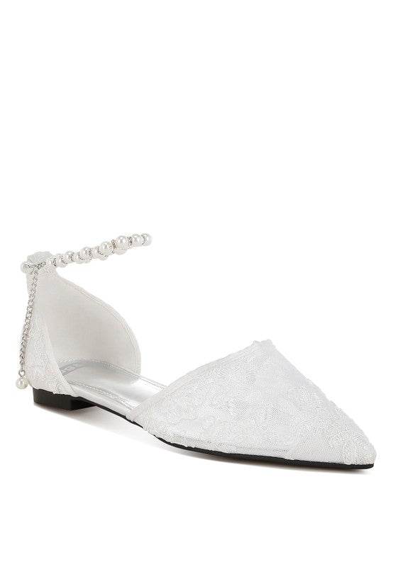 Shrami Pearl & Rhinestone Strap Flat Sandals - Shop Style & More | Fresh Looks, Everyday Deals & Free Shipping