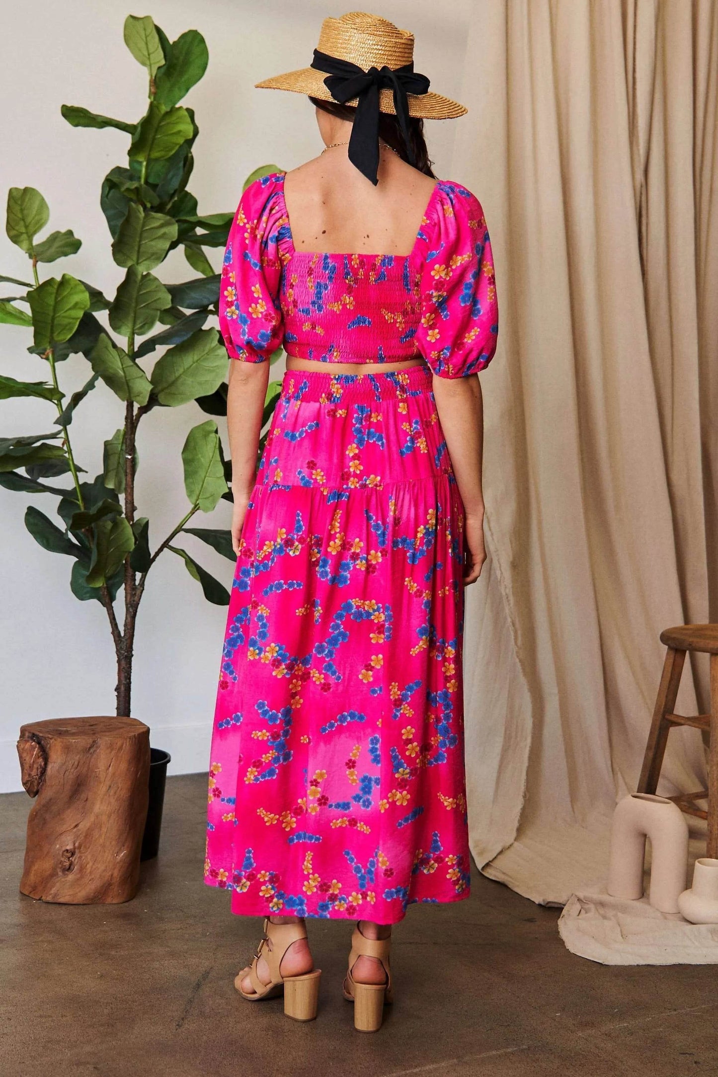 Davi & Dani Printed Smocking Waistband Ruffled Maxi Skirt - Shop Style & More | Fresh Looks, Everyday Deals & Free Shipping