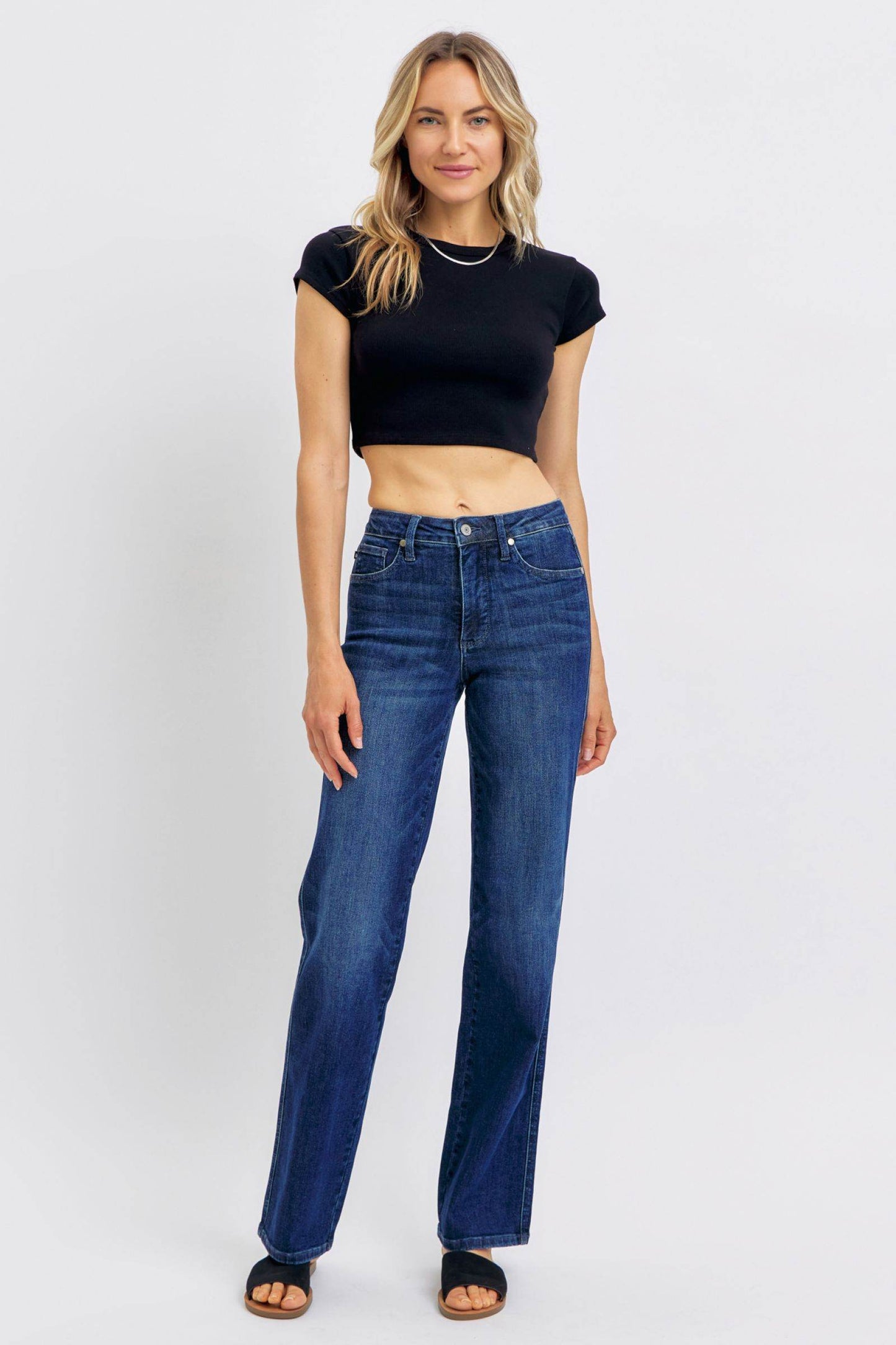 Judy Blue Full Size Tummy Control Straight Jeans Plus Size - Shop Style & More | Fresh Looks, Everyday Deals & Free Shipping