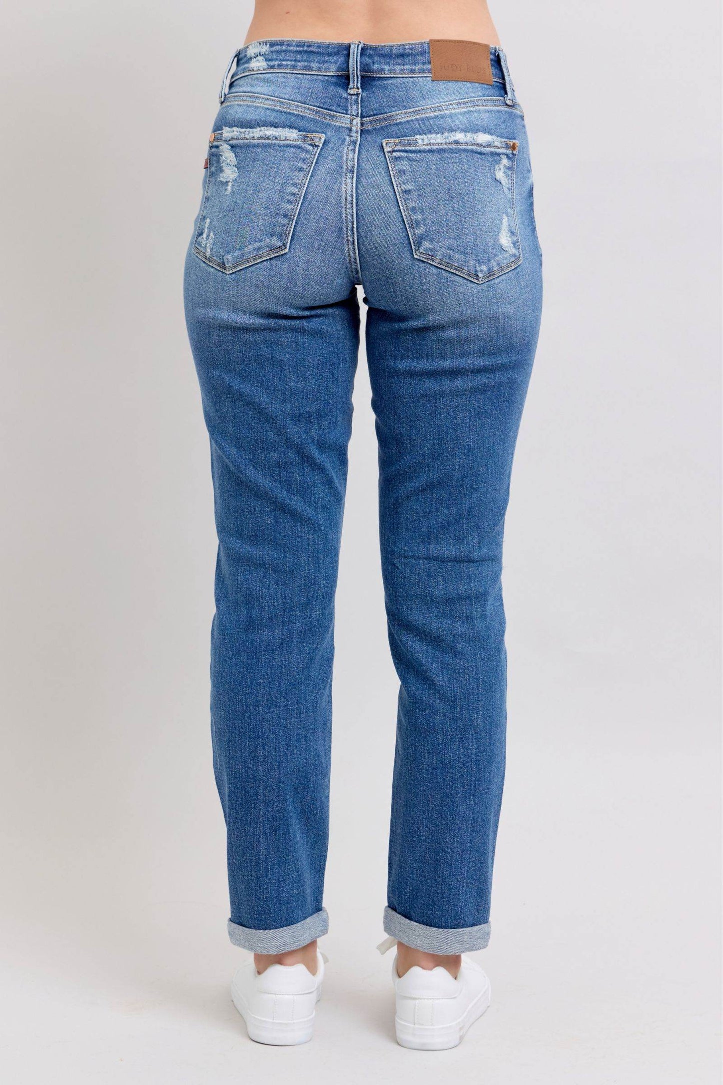 Judy Blue Full Size Button Fly Distressed Jeans with Pockets Plus Size - Shop Style & More | Fresh Looks, Everyday Deals & Free Shipping