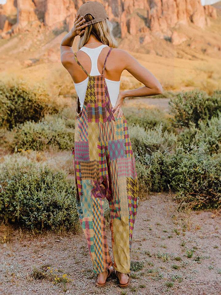 Double Take Full Size Printed V-Neck Sleeveless Jumpsuit - Shop Style & More | Fresh Looks, Everyday Deals & Free Shipping