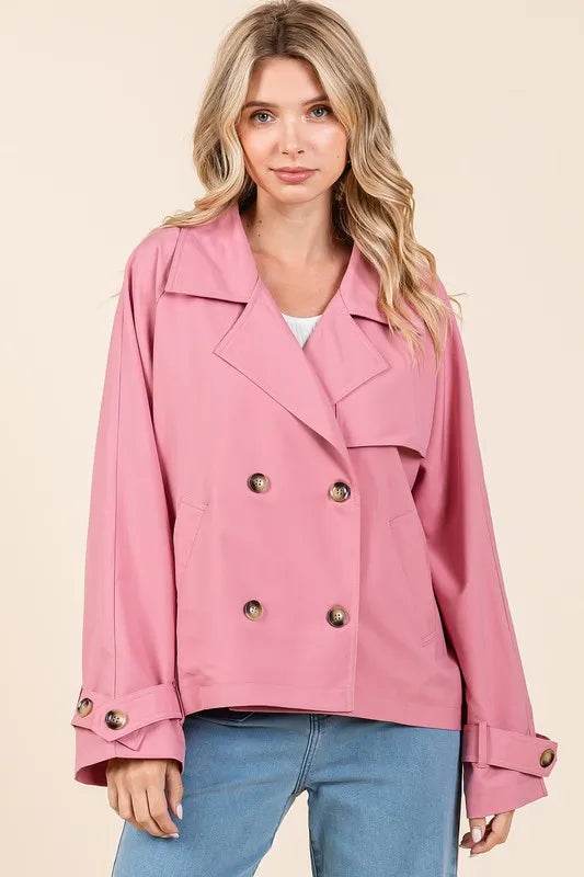 Mittoshop Double Breasted Long Sleeve Trench Coat Jacket - Shop Style & More | Fresh Looks, Everyday Deals & Free Shipping