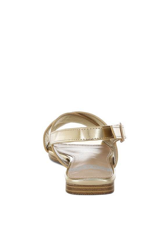 Kanon Metallic Pleather Criss-Cross Flats - Shop Style & More | Fresh Looks, Everyday Deals & Free Shipping