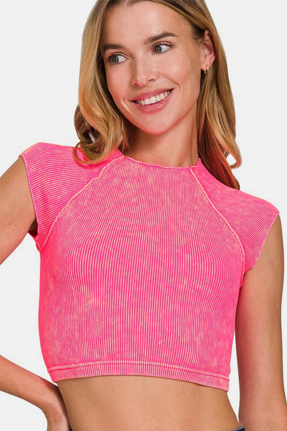 Zenana Ribbed Round Neck Cropped Top - Shop Style & More | Fresh Looks, Everyday Deals & Free Shipping