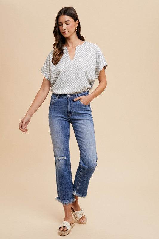 Annie Wear Distressed Raw Hem Straight Leg Cropped Jeans - Shop Style & More | Fresh Looks, Everyday Deals & Free Shipping