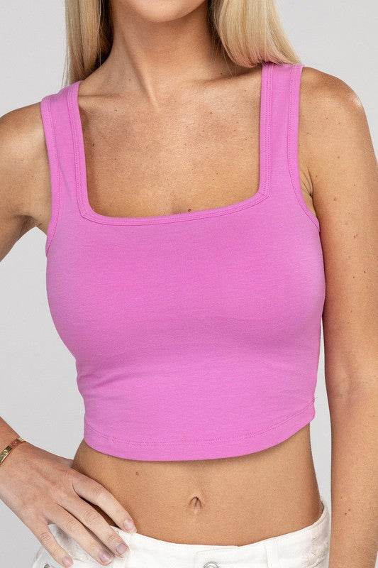 Cotton Square Neck Cropped Cami Top - Shop Style & More | Fresh Looks, Everyday Deals & Free Shipping