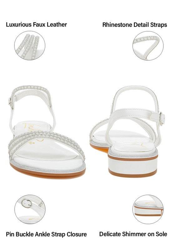 Nobbity Rhinestone Pearl Detail Flat Sandals - Shop Style & More | Fresh Looks, Everyday Deals & Free Shipping