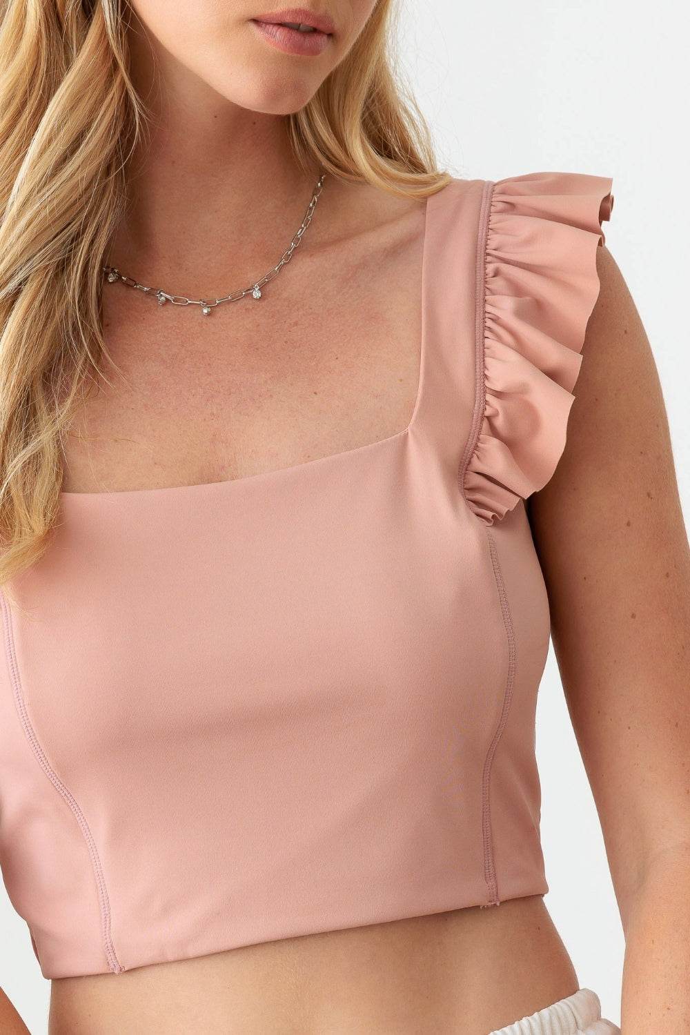 Le Lis Ruffled Cap Sleeve Square Neck Crop Top - Shop Style & More | Fresh Looks, Everyday Deals & Free Shipping