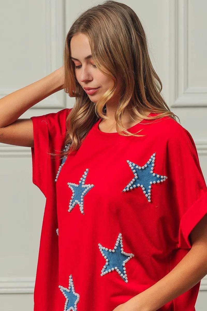 BiBi Fourth Of July Terry T-Shirt - Shop Style & More | Fresh Looks, Everyday Deals & Free Shipping
