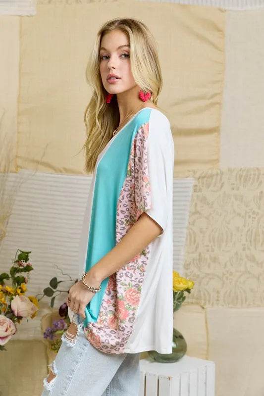 ADORA Colorblock Casual Knit Tunic Top - Shop Style & More | Fresh Looks, Everyday Deals & Free Shipping