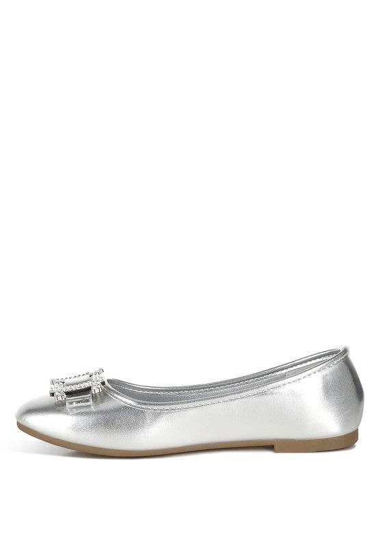 Navik Rhinestone Buckle Metallic Ballerinas - Shop Style & More | Fresh Looks, Everyday Deals & Free Shipping