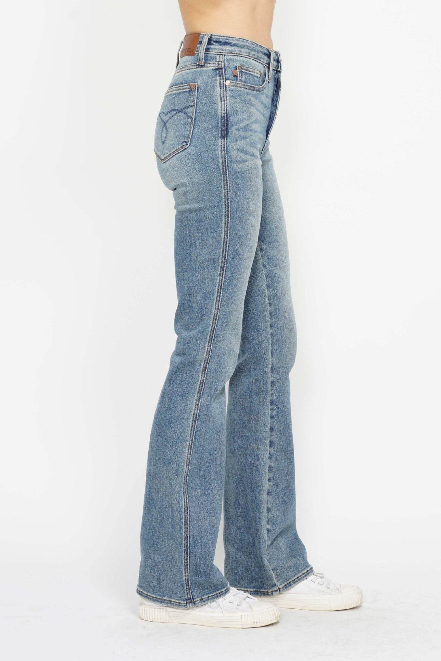 Judy Blue Full Size Tummy Control Back Embroidered Pocketed Bootcut Jeans Plus Size - Shop Style & More | Fresh Looks, Everyday Deals & Free Shipping