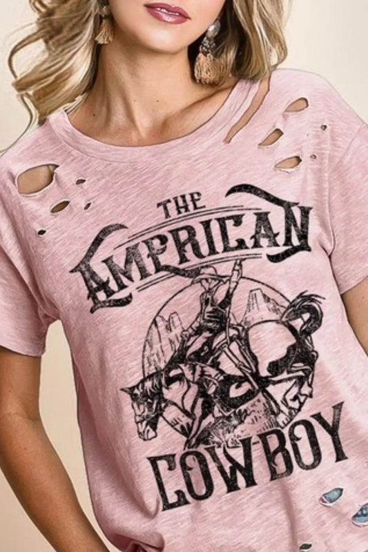 BiBi Cotton Slub Laser Top American Cow Boy Graphic - Shop Style & More | Fresh Looks, Everyday Deals & Free Shipping