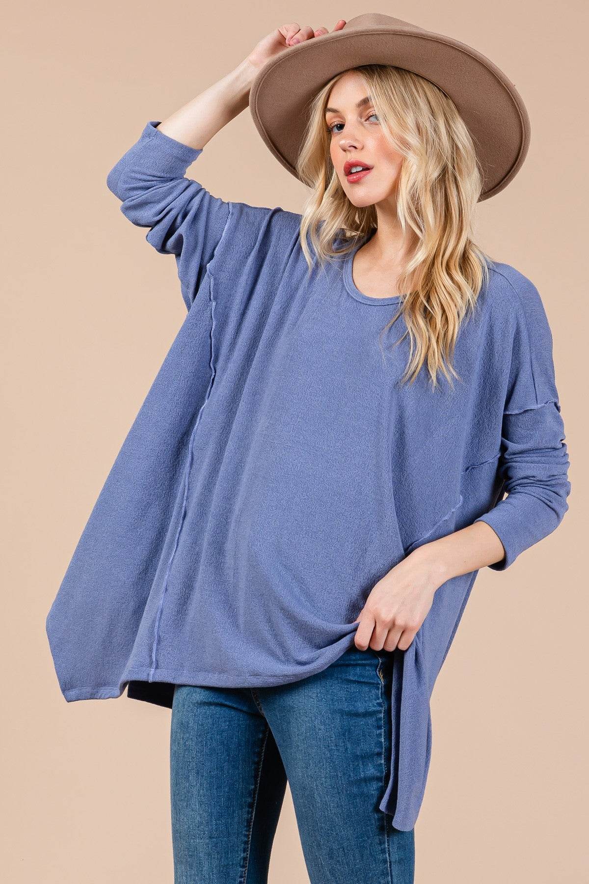 Ces Femme Asymmetrical Long Sleeve top - Shop Style & More | Fresh Looks, Everyday Deals & Free Shipping