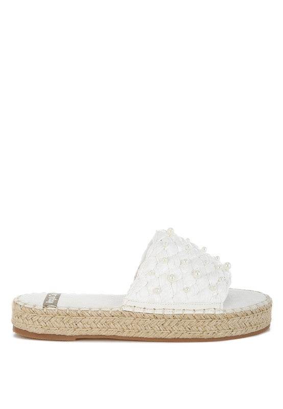 Yakna Pearl Embellished Woven Flats - Shop Style & More | Fresh Looks, Everyday Deals & Free Shipping