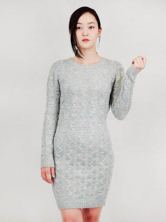 Cable Knit Long Sleeve Heather Color Sweater Dress - Shop Style & More | Fresh Looks, Everyday Deals & Free Shipping