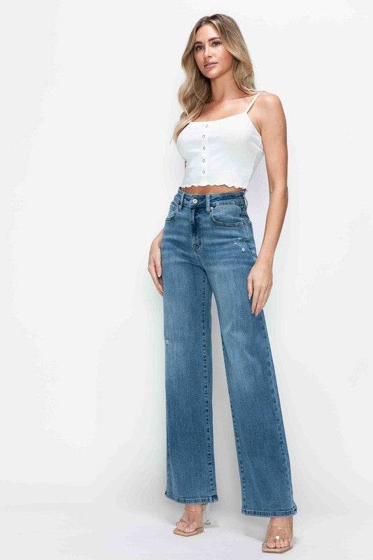 bytos Full Size High Rise Wide Leg Jeans with Pockets - Shop Style & More | Fresh Looks, Everyday Deals & Free Shipping