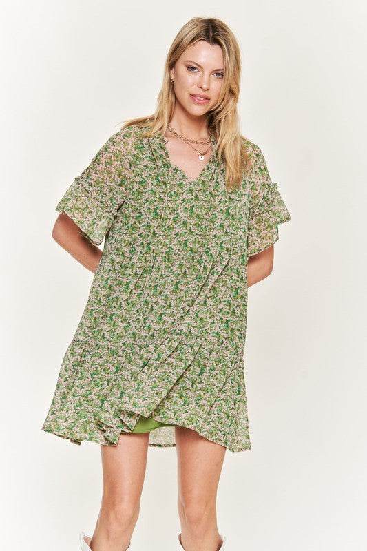 Floral print v-neck mini dress - Shop Style & More | Fresh Looks, Everyday Deals & Free Shipping