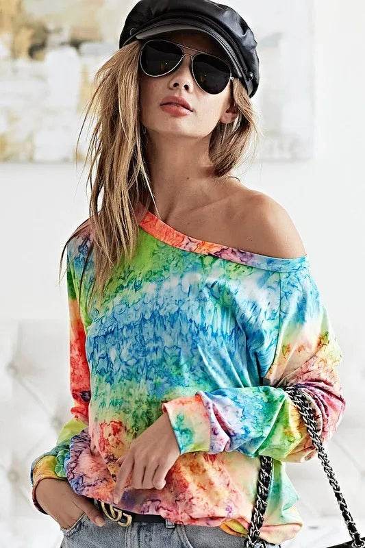 BiBi Tie Dye Soft Knit Jersey T-Shirt - Shop Style & More | Fresh Looks, Everyday Deals & Free Shipping