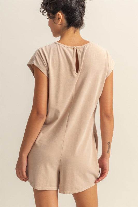 HYFVE Round Neck Cap Sleeve Relaxed Fit Breezy Romper - Shop Style & More | Fresh Looks, Everyday Deals & Free Shipping