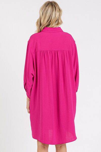 Mittoshop Airflow 3/4 Sleeve Buttoned Shirt Mini Dress - Shop Style & More | Fresh Looks, Everyday Deals & Free Shipping