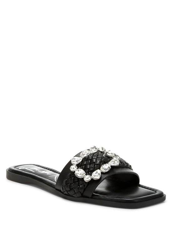 Hazbin Diamante Flat Sandals - Shop Style & More | Fresh Looks, Everyday Deals & Free Shipping
