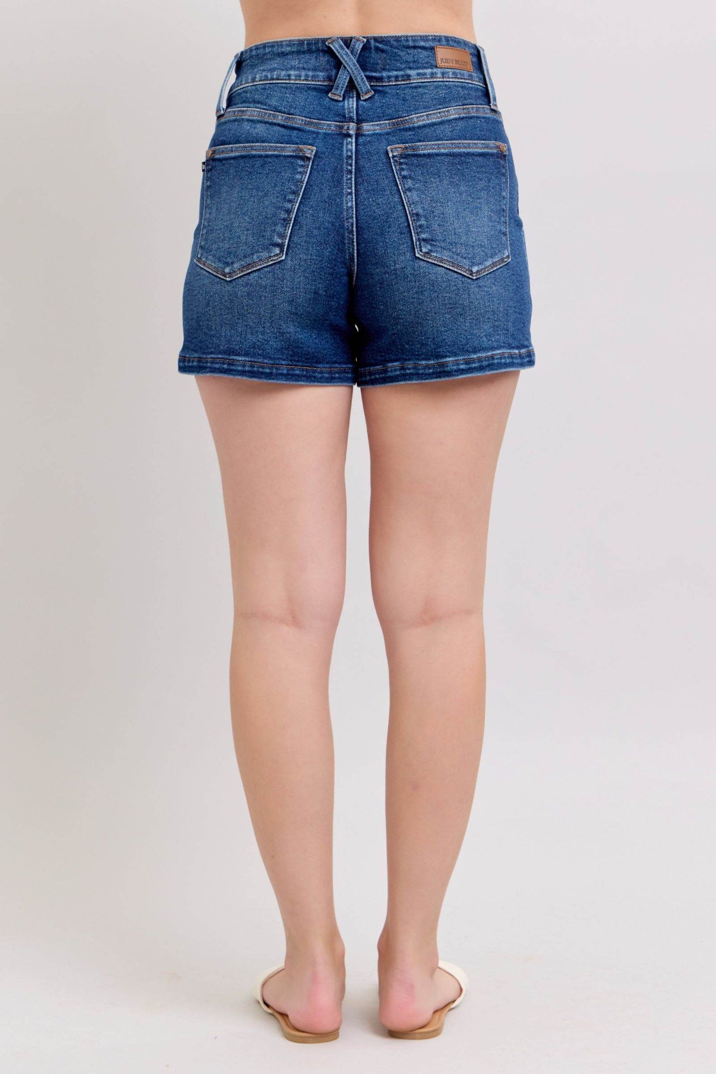Judy Blue Full Size Double Button Waistband Denim Shorts Plus Size - Shop Style & More | Fresh Looks, Everyday Deals & Free Shipping