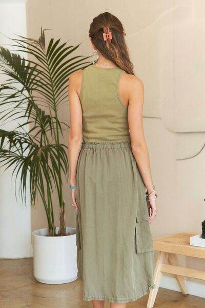 ADORA Drawstring Sleeveless Washed Dress - Shop Style & More | Fresh Looks, Everyday Deals & Free Shipping