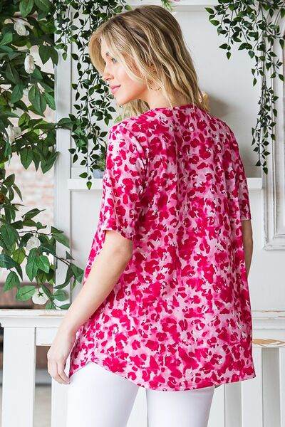 Heimish Full Size Short Sleeve Crisscross Animal Babydoll Top Plus Size - Shop Style & More | Fresh Looks, Everyday Deals & Free Shipping