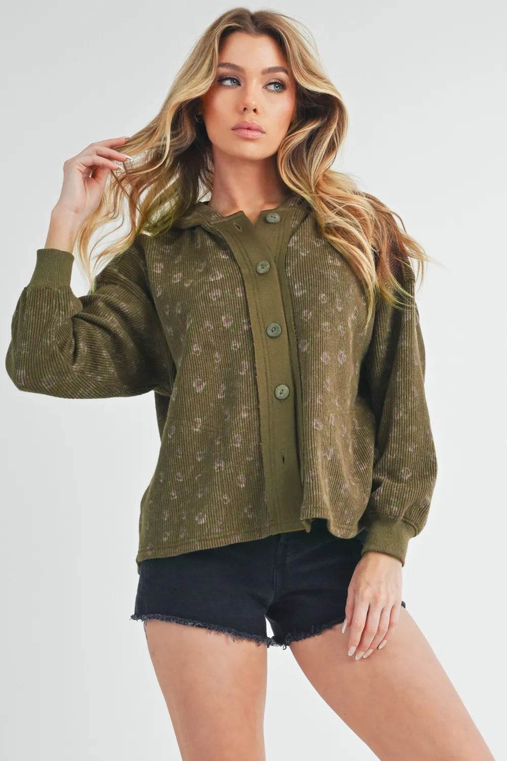Aemi + Co Floral Button Up Hooded Jacket - Shop Style & More | Fresh Looks, Everyday Deals & Free Shipping