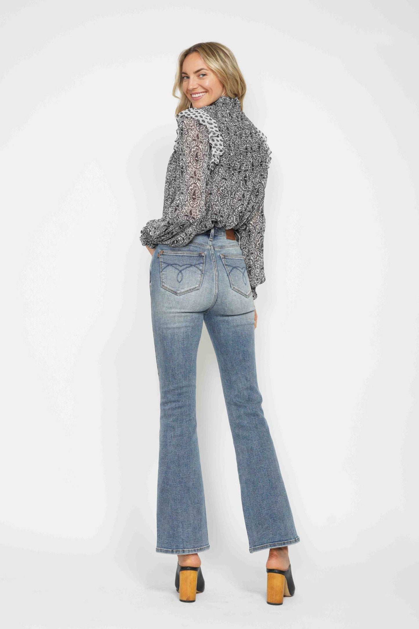 Judy Blue Full Size Tummy Control Back Embroidered Pocketed Bootcut Jeans Plus Size - Shop Style & More | Fresh Looks, Everyday Deals & Free Shipping