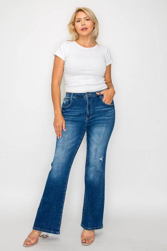 bytos Full Size High Rise Bootcut Jeans with Pockets - Shop Style & More | Fresh Looks, Everyday Deals & Free Shipping