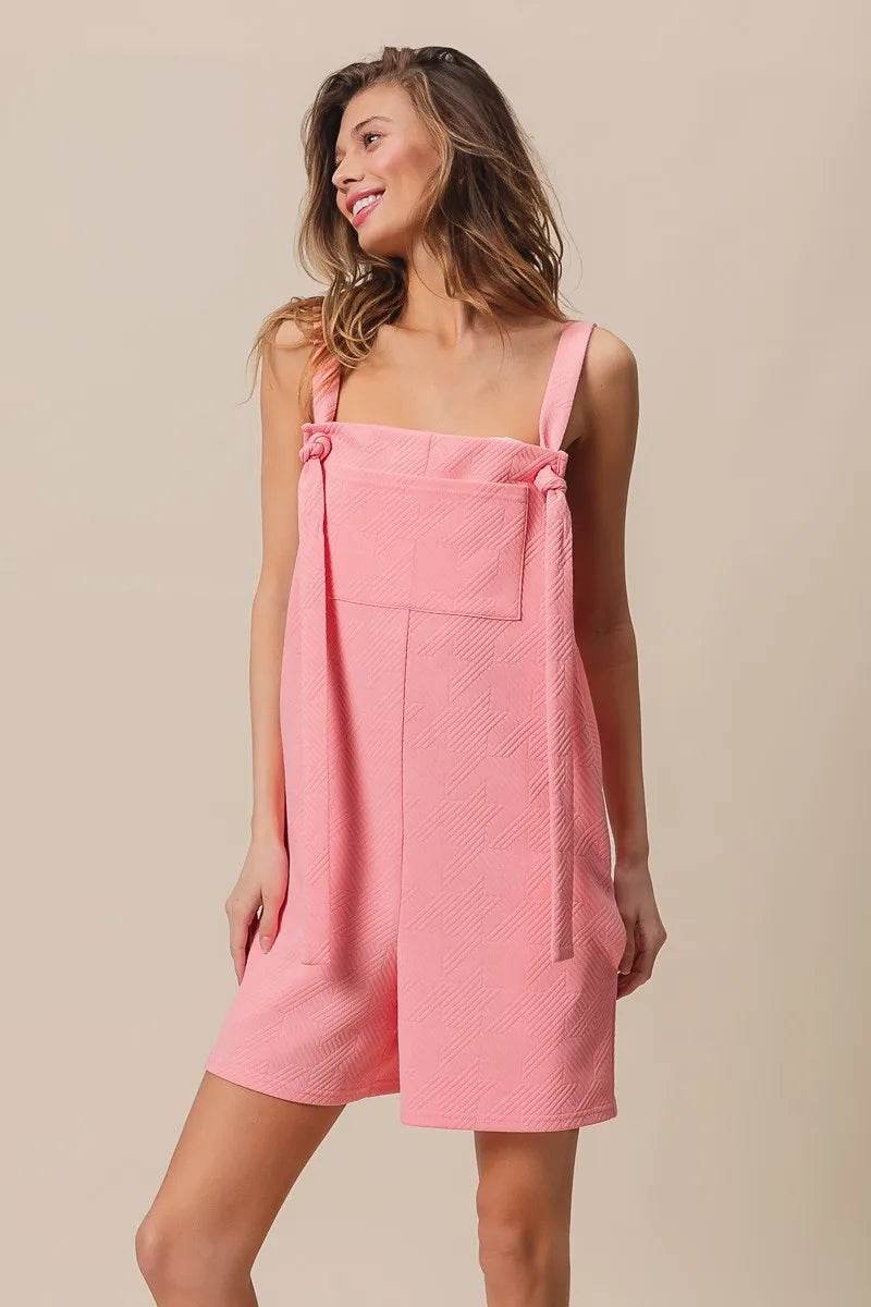BiBi Texured Jacquard Romper with Side Pockets - Shop Style & More | Fresh Looks, Everyday Deals & Free Shipping