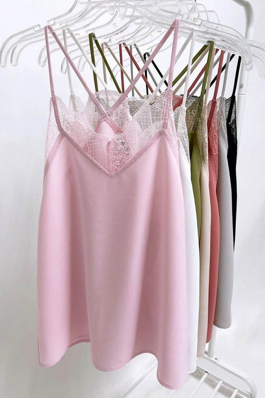 BiBi Lace Cami Solid Tank Top - Shop Style & More | Fresh Looks, Everyday Deals & Free Shipping