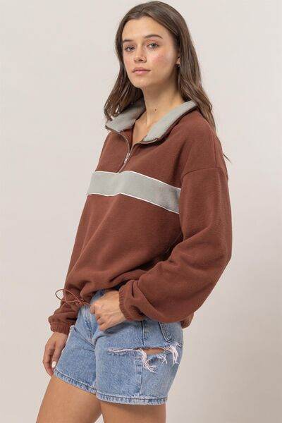 HYFVE Fleece Color Block Half Zip Sweatshirt - Shop Style & More | Fresh Looks, Everyday Deals & Free Shipping
