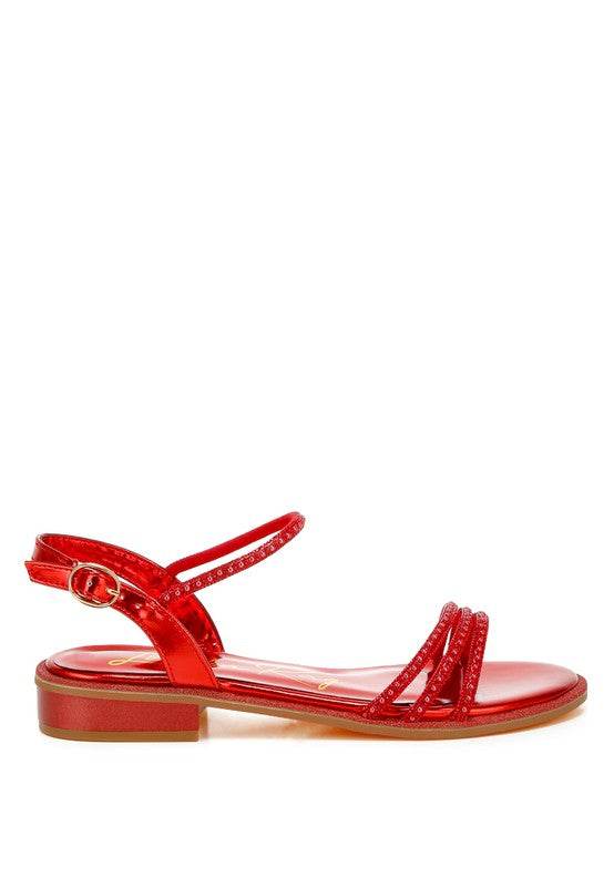 Nobbity Rhinestone Pearl Detail Flat Sandals - Shop Style & More | Fresh Looks, Everyday Deals & Free Shipping