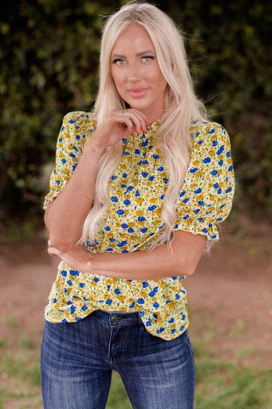 Nova Short Sleeve Frill Mock Neck Blouse - Shop Style & More | Fresh Looks, Everyday Deals & Free Shipping