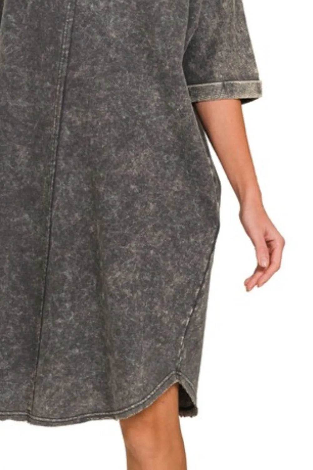 Zenana Acid-washed French Terry Tee Shirts Dress - Shop Style & More | Fresh Looks, Everyday Deals & Free Shipping