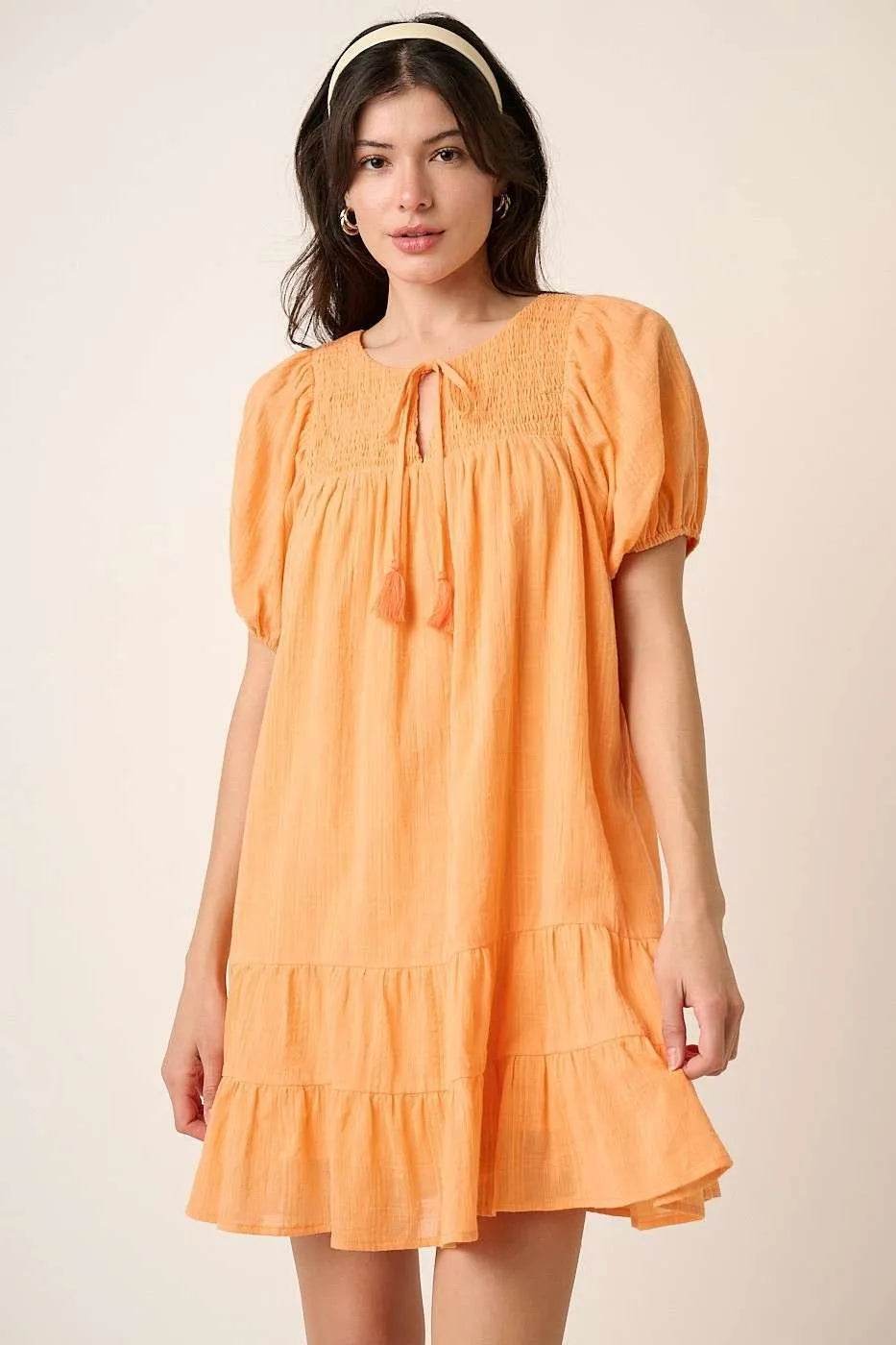 Mittoshop Tassel Tie Plaid Gauze Short Sleeve Mini Dress - Shop Style & More | Fresh Looks, Everyday Deals & Free Shipping