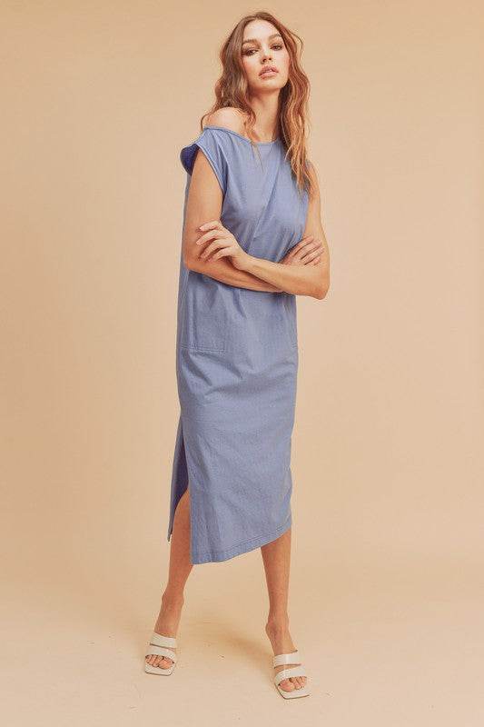 Aemi + Co Side Slit Round Neck Sleeveless Midi Dress - Shop Style & More | Fresh Looks, Everyday Deals & Free Shipping