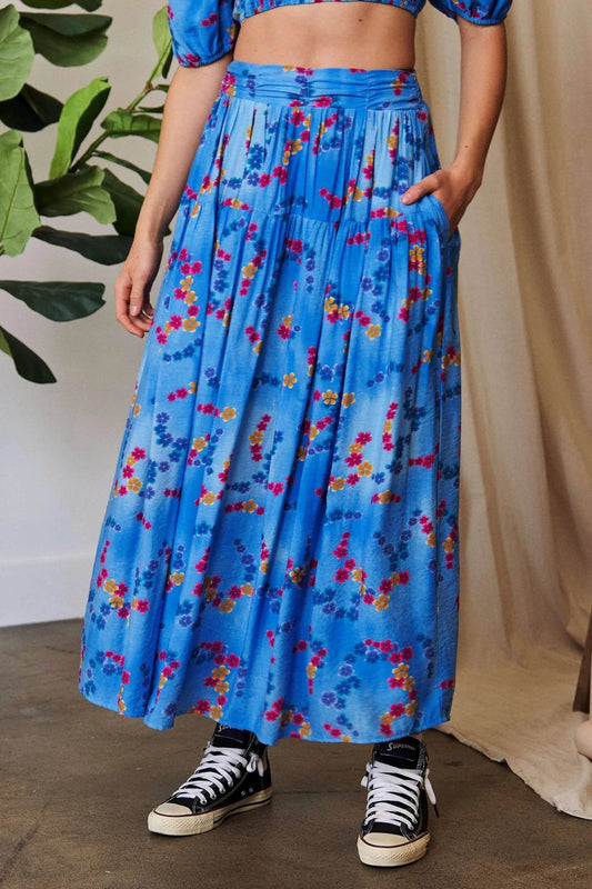 Davi & Dani Printed Smocking Waistband Ruffled Maxi Skirt - Shop Style & More | Fresh Looks, Everyday Deals & Free Shipping