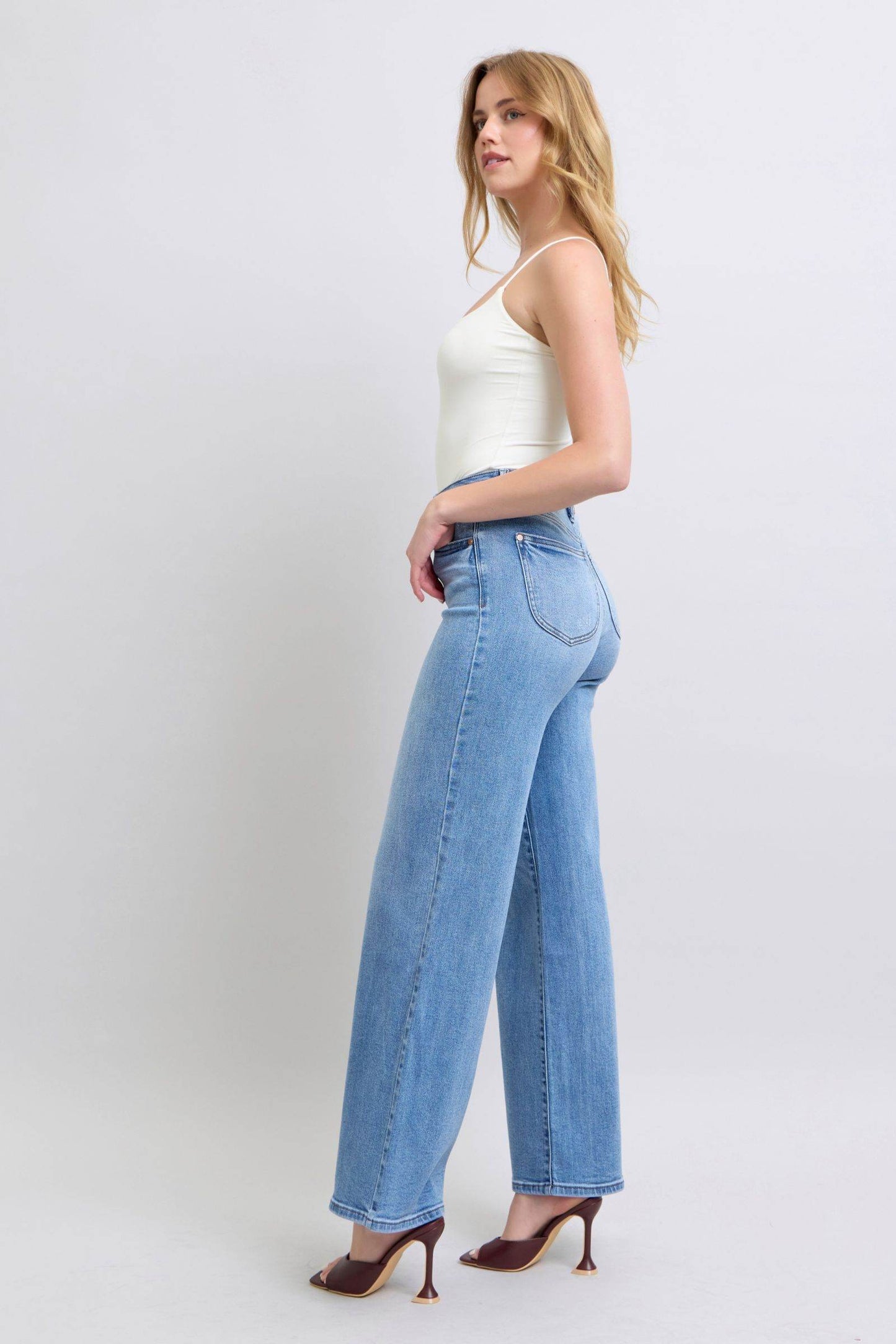 Judy Blue Full Size Wide Leg Jeans with Pockets - Shop Style & More | Fresh Looks, Everyday Deals & Free Shipping