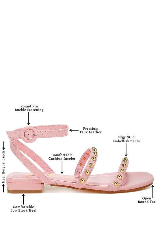 Flippity Studded Ankle Strap Flat Sandals - Shop Style & More | Fresh Looks, Everyday Deals & Free Shipping