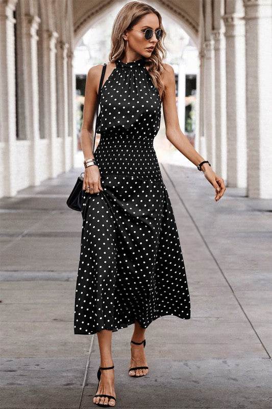 Halter Polka Dot Polka Dot Maxi Dress - Shop Style & More | Fresh Looks, Everyday Deals & Free Shipping