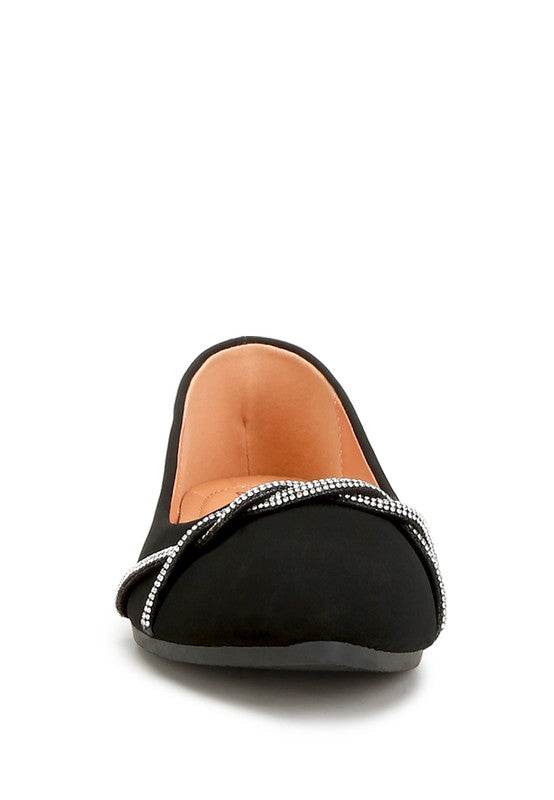 Playasu Rhinestone Faux Leather Ballerinas - Shop Style & More | Fresh Looks, Everyday Deals & Free Shipping