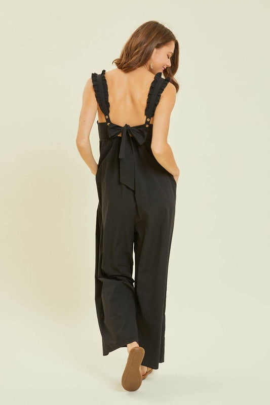 HEYSON Full Size Ruffled Strap Back Tie Wide Leg Jumpsuit - Shop Style & More | Fresh Looks, Everyday Deals & Free Shipping