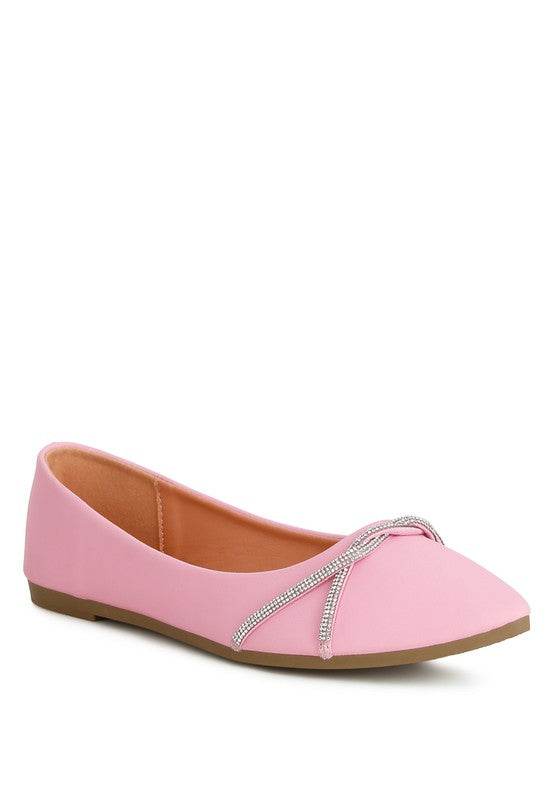 Playasu Rhinestone Faux Leather Ballerinas - Shop Style & More | Fresh Looks, Everyday Deals & Free Shipping