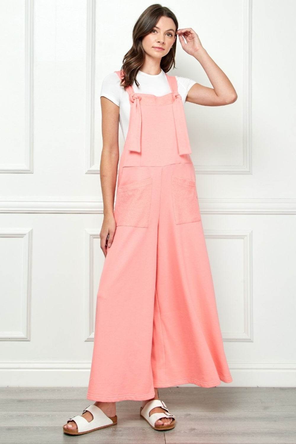 Veveret Wide Strap French Terry Overalls - Shop Style & More | Fresh Looks, Everyday Deals & Free Shipping