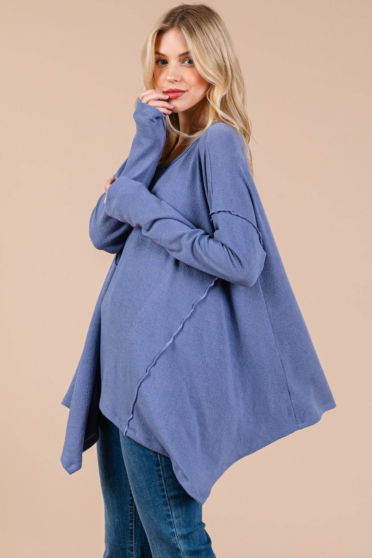 Ces Femme Asymmetrical Long Sleeve top - Shop Style & More | Fresh Looks, Everyday Deals & Free Shipping