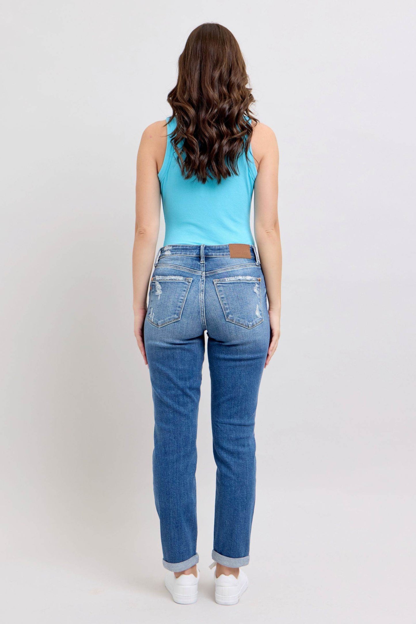 Judy Blue Full Size Button Fly Distressed Jeans with Pockets Plus Size - Shop Style & More | Fresh Looks, Everyday Deals & Free Shipping